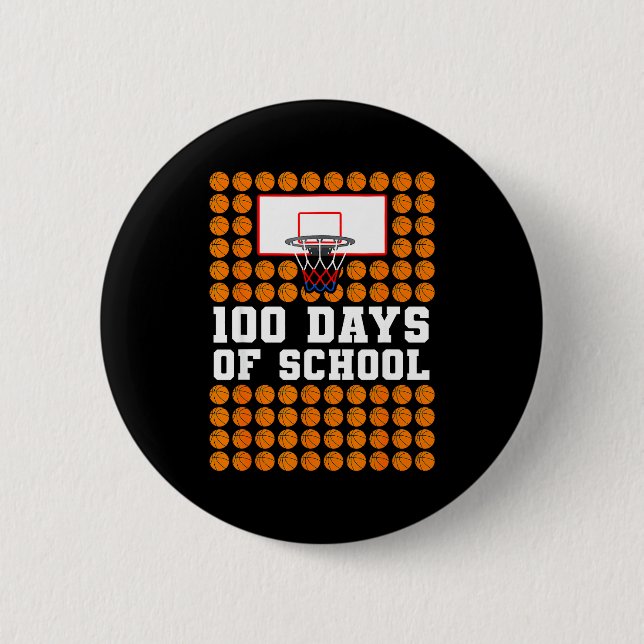 Badge Rond 5 Cm 100th Day Of School Basketball Kids 100 Days Of Sc (Devant)