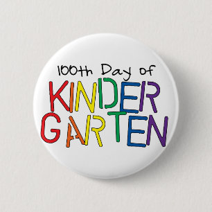 Badge Rond 5 Cm 100th Jour de bouton de jardin d'enfants