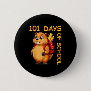 Badge Rond 5 Cm 101 Jours D'école Dabbing Marmot Professeur Drôle