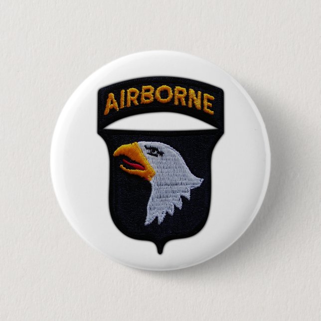 Badge Rond 5 Cm 101e vétérans des aigle hurlant dans l'air (Devant)