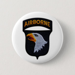 Badge Rond 5 Cm 101e vétérans des aigle hurlant dans l'air