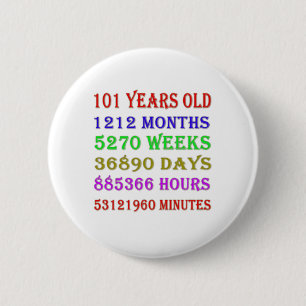 Badge Rond 5 Cm 101st  Birthday Milestones
