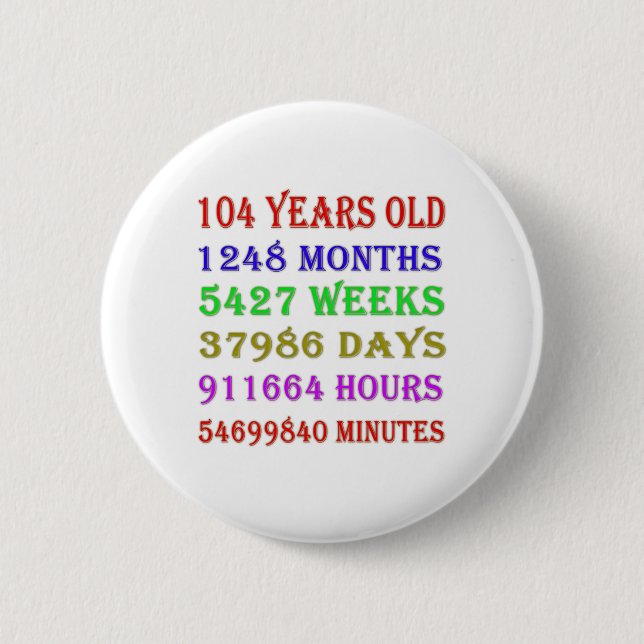 Badge Rond 5 Cm 104e anniversaire Jalons (Devant)