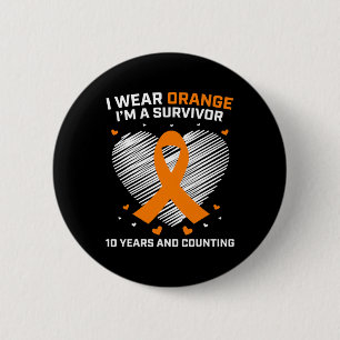 Badge Rond 5 Cm 10 ans Cancer Libre Leucémie Survivant Cadeaux Ora