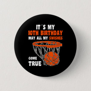 Badge Rond 5 Cm 10 ans Joyeux 10e anniversaire Basketball 10e Bi