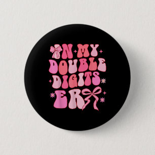 Badge Rond 5 Cm 10 CHIFFRES DOUBLES 10e anniversaire fille Coquett