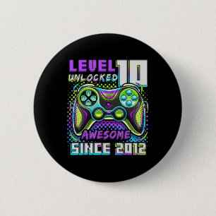 Badge Rond 5 Cm 10 Déverrouillé Awesome 2012 jeu vidéo 10e anniver
