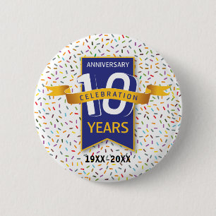 Badge Rond 5 Cm 10 e ANNIVERSAIRE Design