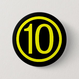 Badge Rond 5 Cm 10 - numéro dix