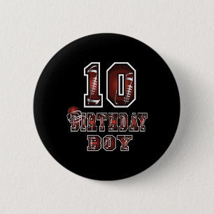 Badge Rond 5 Cm 10e anniversaire garçon 10 ans football amoureux