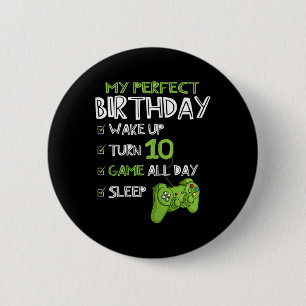 Badge Rond 5 Cm 10e Anniversaire Jeu 10 Ans Parfait Gamer Gi