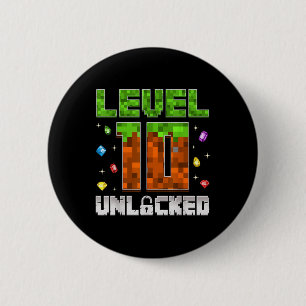Badge Rond 5 Cm 10e anniversaire Niveau 10 Enfants déverrouillés 1
