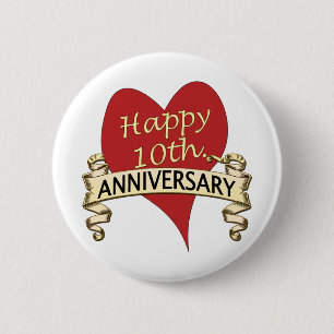 Badge Rond 5 Cm 10ème. Anniversaire