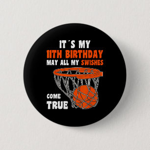 Badge Rond 5 Cm 11 ans Joyeux 11e anniversaire Basketball 11e Bi