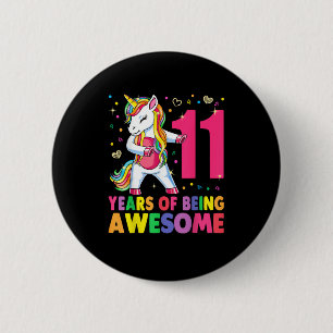 Badge Rond 5 Cm 11 Ans Unicorne Flossing 11e Anniversaire Girl U