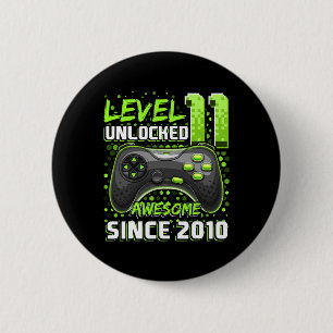 Badge Rond 5 Cm 11 Déverrouillé Awesome 2010 jeu vidéo 11e anniver