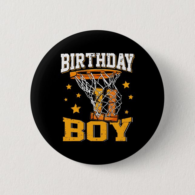 Badge Rond 5 Cm 11e anniversaire Bysketbyll garçon 11 ans Bysketby (Devant)