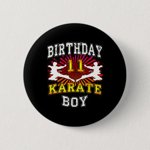 Badge Rond 5 Cm 11e anniversaire garçon - Karate 11 ans enfant