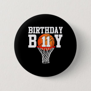Badge Rond 5 Cm 11e anniversaire Sport 11 ans Bysketbyll 11 garçon