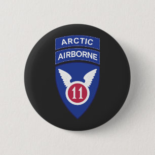 Badge Rond 5 Cm 11e division aéroportée - SSI w Arctic Tab