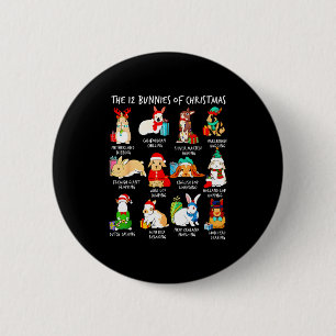 Badge Rond 5 Cm 12 chats de Noël drôle de lapin de Pâques Santa Xm