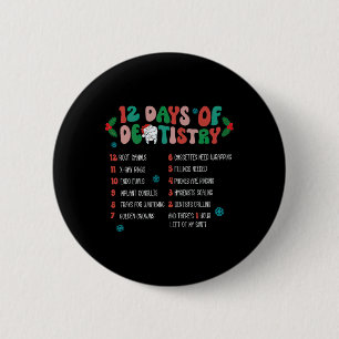 Badge Rond 5 Cm 12 Jours De Dentisterie Noël Dentiste Hygiène Dent