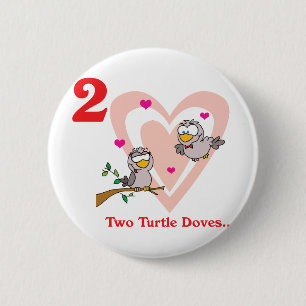 Badge Rond 5 Cm 12 jours deux tourterelles d'amour
