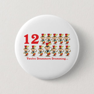 Badge Rond 5 Cm 12 jours douze batteurs tambourinant