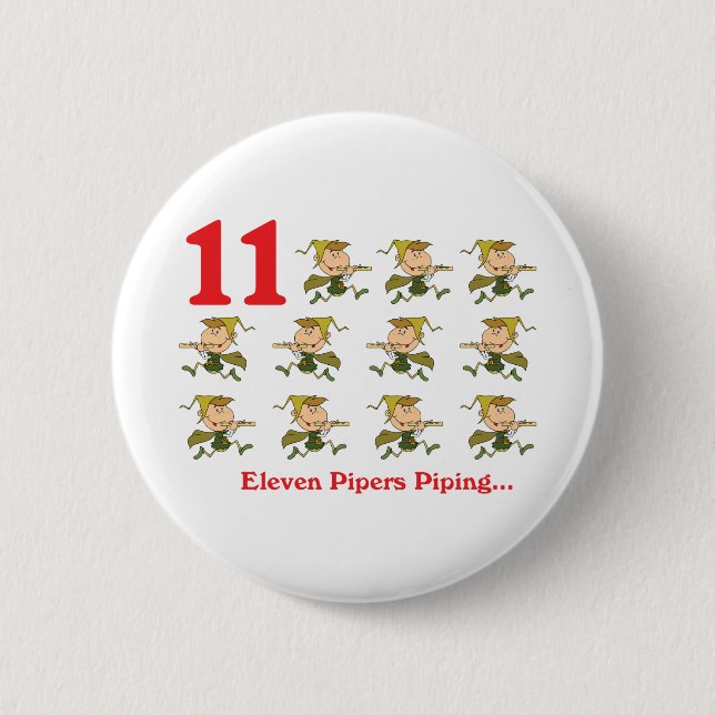 Badge Rond 5 Cm 12 jours onze joueurs de pipeau (Devant)