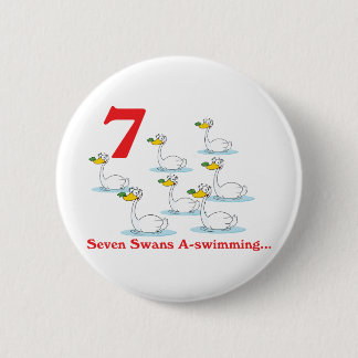 Badge Rond 5 Cm 12 jours sept cygnes a-nager