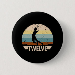 Badge Rond 5 Cm 12e anniversaire Badminton 12 ans Badminton Boys B