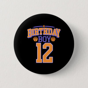 Badge Rond 5 Cm 12e anniversaire garçon Bysketbyll Lover 12 ans Bd