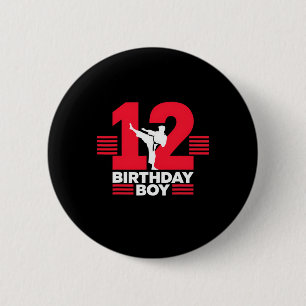 Badge Rond 5 Cm 12e anniversaire Karate Boy 12 ans Taekwondo Lo