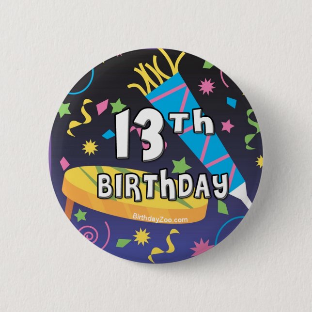 Badge Rond 5 Cm 13e anniversaire (Devant)