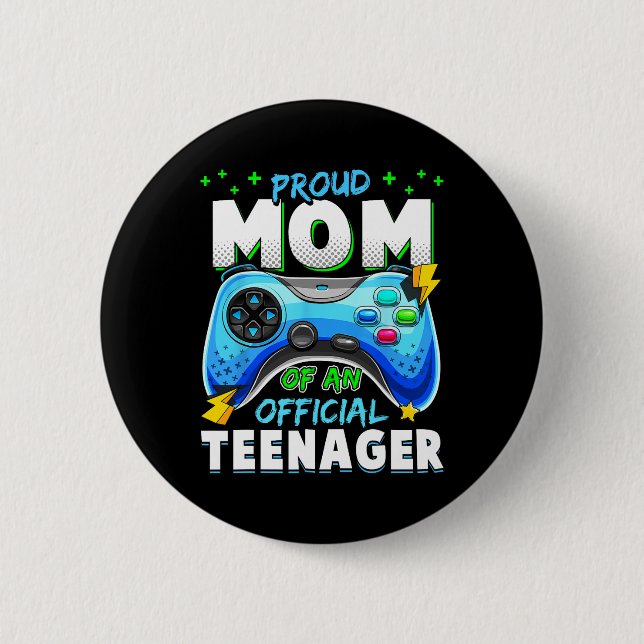 Badge Rond 5 Cm 13e anniversaire Fière Maman Officielle Adolescent (Devant)