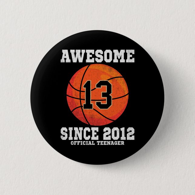 Badge Rond 5 Cm 13th Birthday Sketll Fan 13 Years Old Official Tee (Devant)