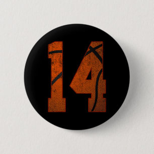 Badge Rond 5 Cm 14e fête d'anniversaire Quatorze ans 14 ans Basket