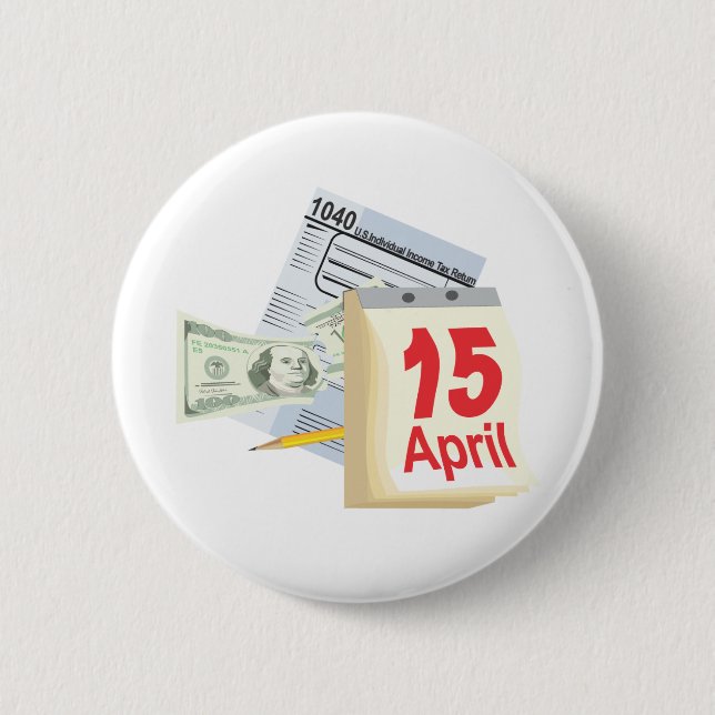Badge Rond 5 Cm 15 avril - (Devant)