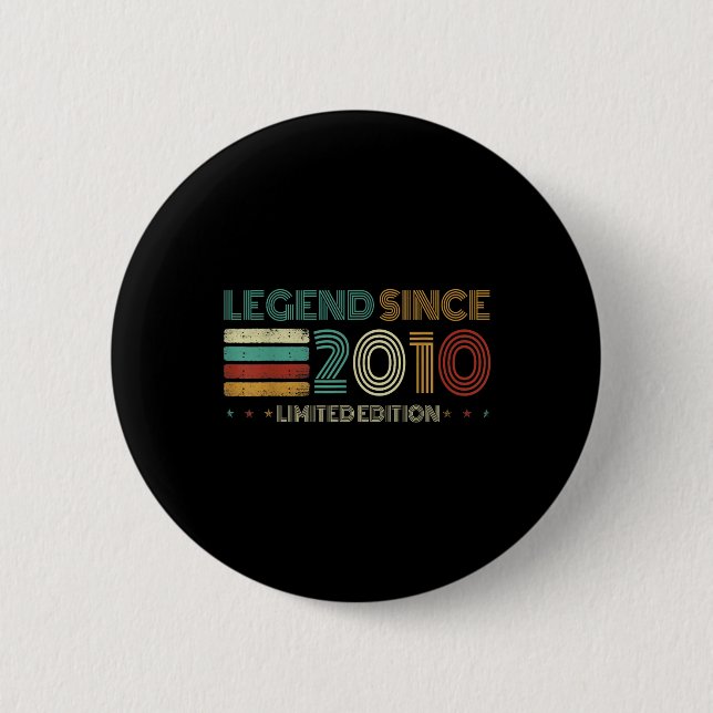 Badge Rond 5 Cm 15 Years Old Legend Since 2010 15th Birthday  (Devant)