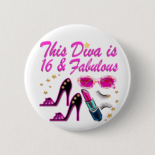 BADGE ROND 5 CM 16 ET DIVA FABULEUX (Devant)
