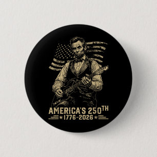 Badge Rond 5 Cm 16e président jouant de la guitare 4 juillet 250e