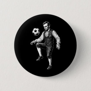 Badge Rond 5 Cm 16e Président Président Jouant au Football Rétro
