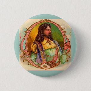 Badge Rond 5 Cm 16th century cigar smoker