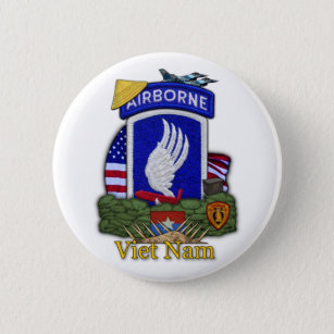 Badge Rond 5 Cm 173e brigade aéroportée vietnam war Button