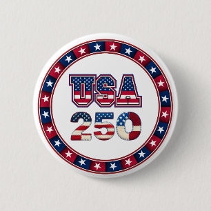 Badge Rond 5 Cm 1776–2026 USA 250e anniversaire patriotique