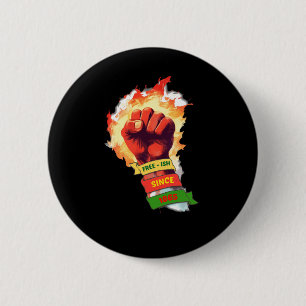 Badge Rond 5 Cm 17ème Libéral Depuis 1865 Histoire des Noirs