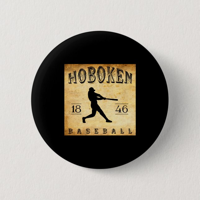 Badge Rond 5 Cm 1846 Hoboken New Jersey Baseball  (Devant)