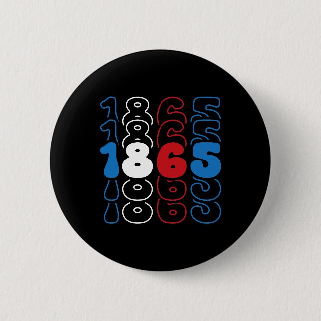 Badge Rond 5 Cm 1865 Couleurs du drapeau rouge blanc (Devant)