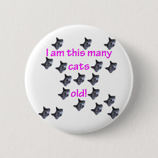 Badge Rond 5 Cm 18 têtes de chat vieilles