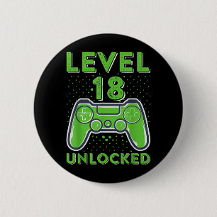 Badge Rond 5 Cm 18e anniversaire d'un amateur de jeux 18 ans Citat